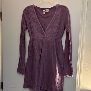 Billabong Purple Long Sleeve V-Neck Dress
